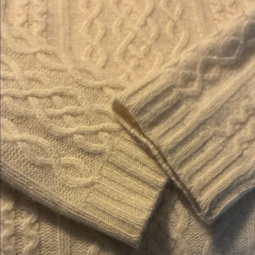 Polo Ralph Lauren Women's Cable Knit Turtleneck Sweater - White - Picture 4 of 4